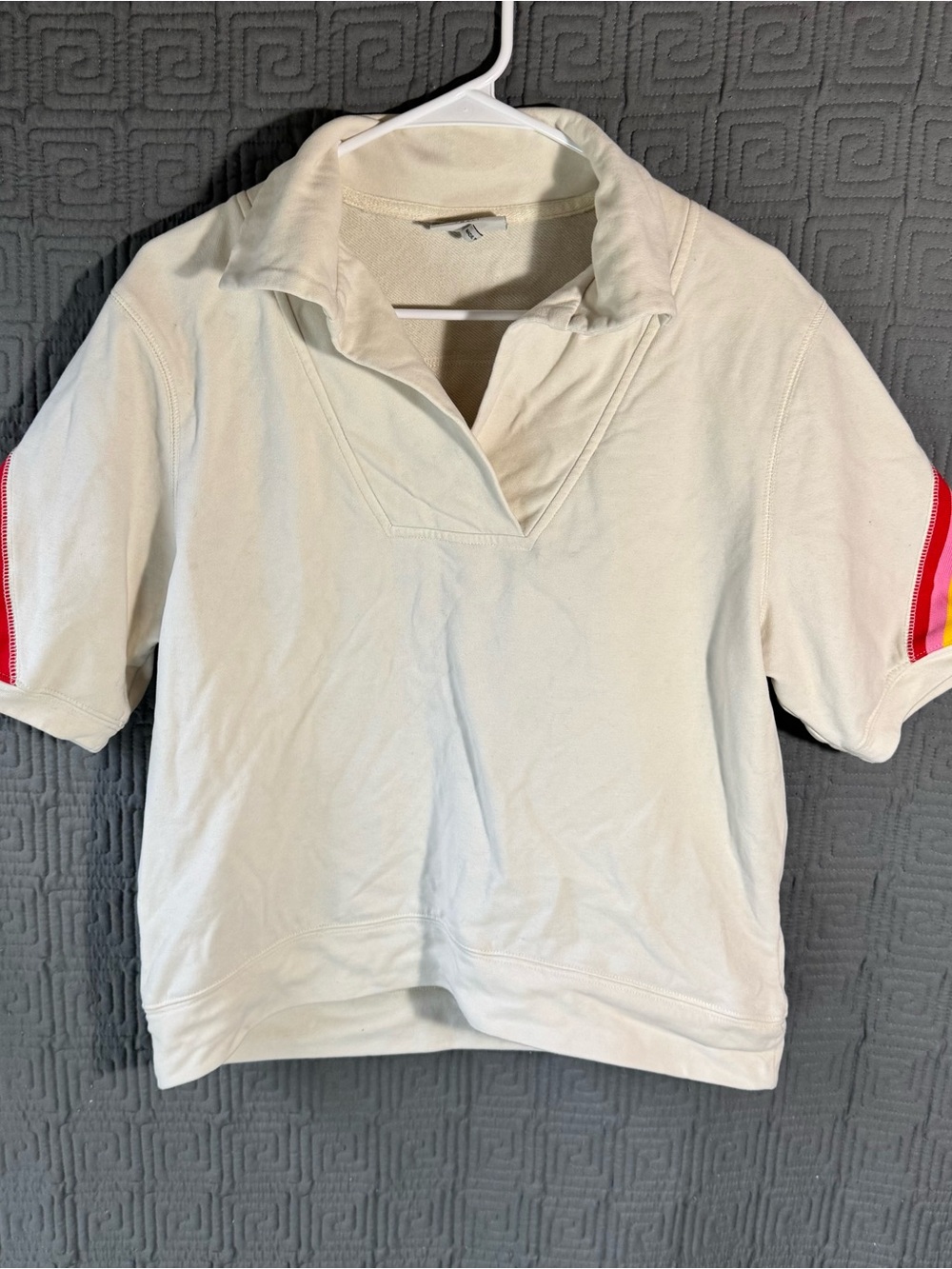 The Greii Shirt Women’s Small White Collared Cotton Blend Short Sleeve